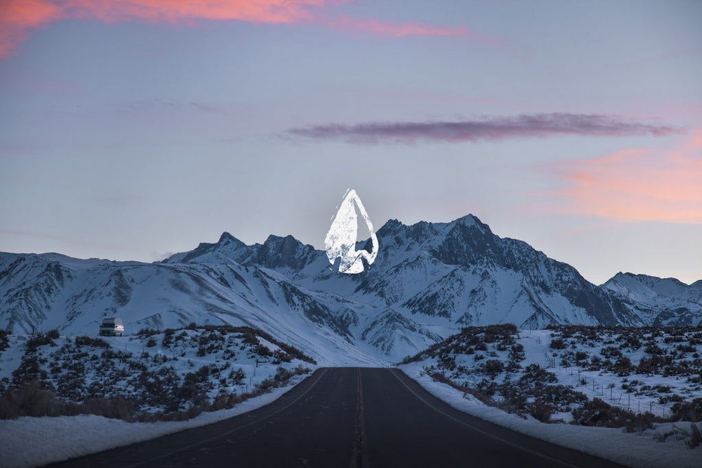 Têra Kaia Basewear logo over a snowy mountain with purple sunset. Kicking off 2020 with our time capsule article.